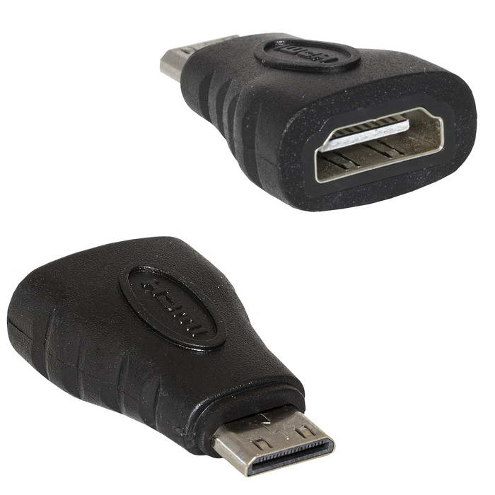 Разъемы, вилки, розетки mini HDMI (m)-HDMI (f) mini HDMI (m)-HDMI (f)