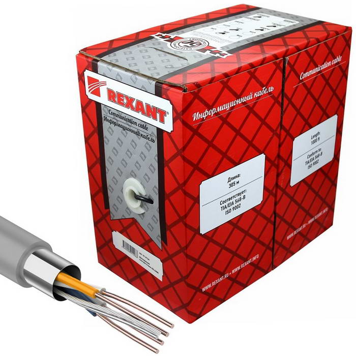 Витая пара 01-0122 F/UTP 5e PVC 2PR 24AWG 305м 01-0122 F/UTP 5e PVC 2PR 24AWG 305м