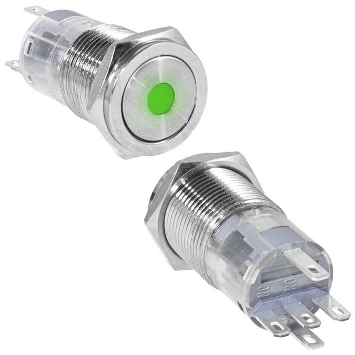 Кнопки антивандальные LAS2GQPF-11ZD/G/N on-on LAS2GQPF-11ZD/G/N on-on