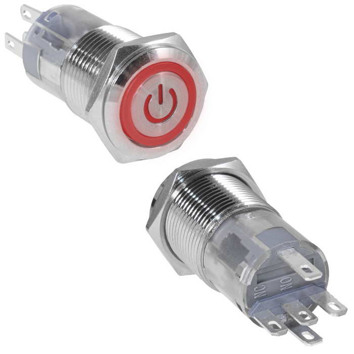 Кнопки антивандальные LAS2GQF-11ET/R/N on-(on) LAS2GQF-11ET/R/N on-(on)