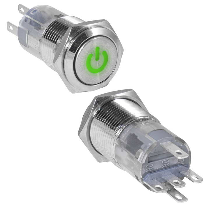 Кнопки антивандальные LAS2GQF-11ZDT/G/N on-on LAS2GQF-11ZDT/G/N on-on