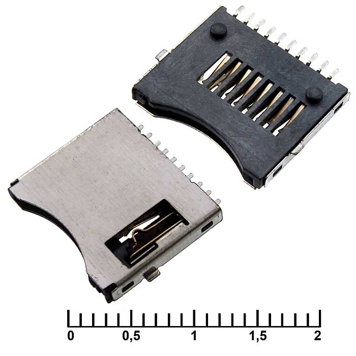 Разъемы, вилки, розетки micro-SD SMD 10pin switch M micro-SD SMD 10pin switch M