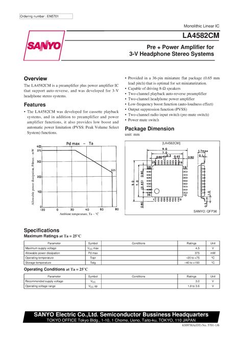 Микросхемы LA4582C (QFP-36) LA4582C (QFP-36)
