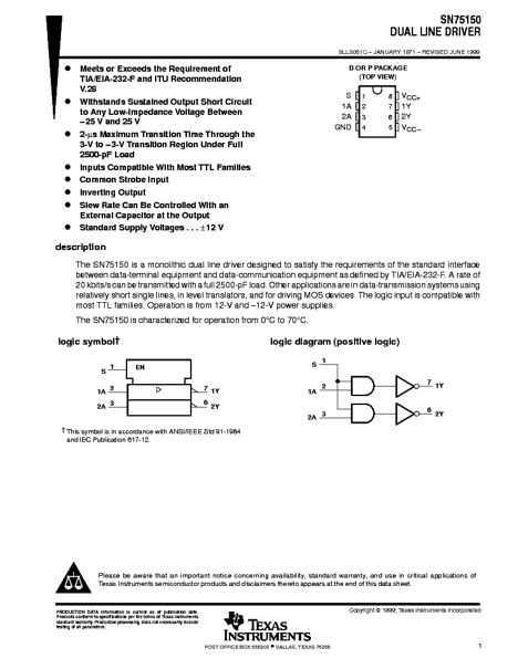 Микросхемы SN75150P (89г.) SN75150P (89г.)