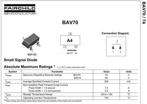 Диодные мосты BAV70 (2001г.) BAV70 (2001г.)