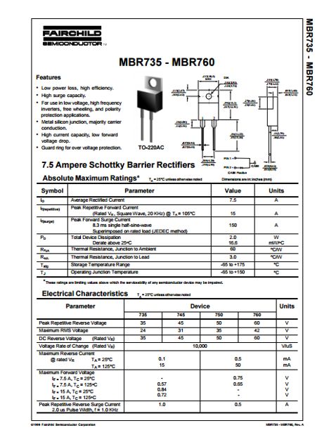Диоды MBR760 MBR760