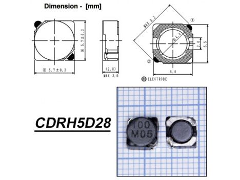 CDRH5D28NP-100NC-10 мкГн-30% 1.3A SMD (2007г.)