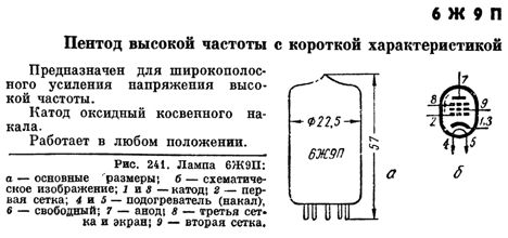 Лампы, Радиолампы, ЭВП 6ж9п (74г.) 6ж9п (74г.)