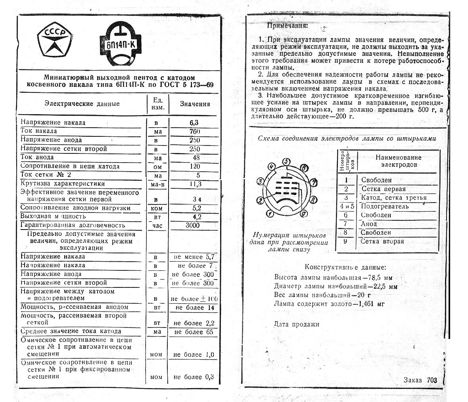 Лампы, Радиолампы, ЭВП 6н14п (83г.) 6н14п (83г.)